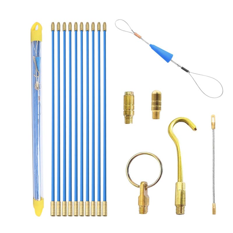 Tire fil Electriques 33cm x 10 Pièces: Jeu de Baguettes Fibre de Verre, Kit Rétractable D’installation pour Cable en Boîtier Pla