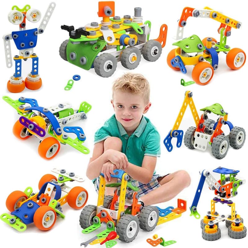 Blocs de Construction 175 pièces 11-en-1 ,Jeux pour garçons et Filles-l'Apprentissage la Construction Jouets Créatif, interactif