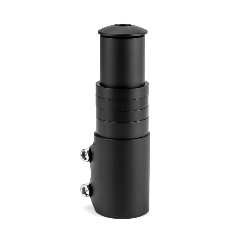 QWORK® Rehausse Potence de Guidon, Rallonge Potence Velo en Alliage d'Aluminium pour 28,6mm Fourche Potence VTT, 124mm Noir