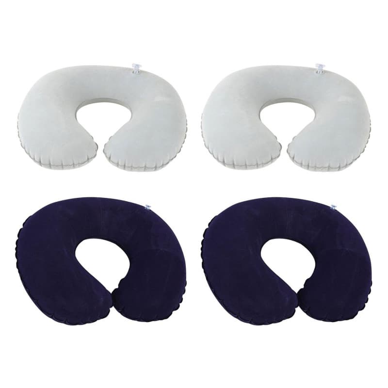 SLAXJNE Lot De 4 Oreillers Gonflables pour Le Cou, Oreiller De Voyage Gonflable, Oreiller D'Extérieur Pliable, Oreiller en Forme