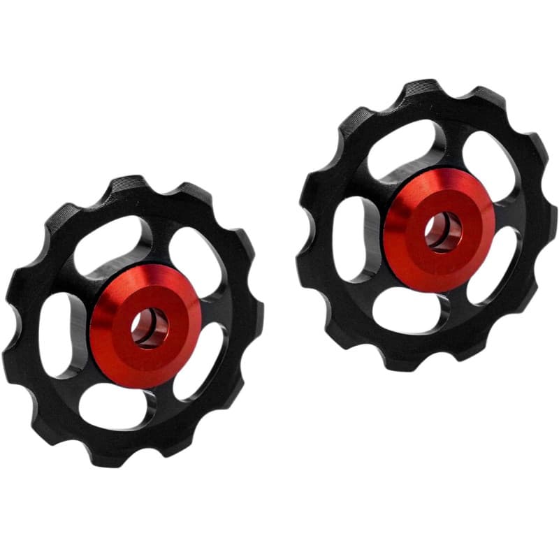 Lot de 2 poulies de dérailleur arrière, 2 pièces en alliage d'aluminium pour vélo de route, VTT, roues jockey, poulie de guidage