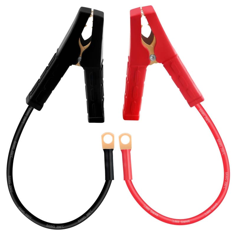 HuaLiSiJi Cable Pince Crocodile Voiture 8AWG 10 mm² Pince Crocodile avec Cable Batterie 12V 24V, pour Booster de Démarrage de Sa