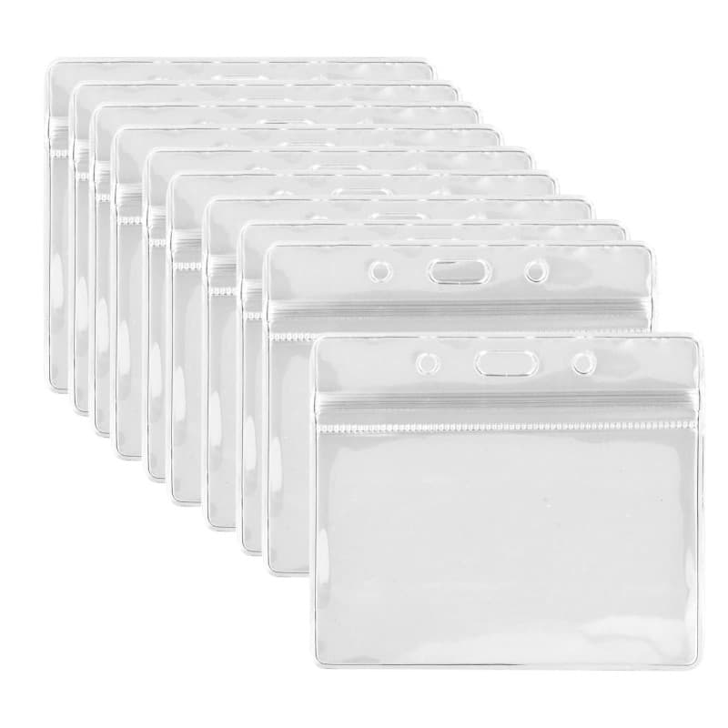 10 Pcs Porte Carte Transparent, Badge Transparent Plastique, Imperméable à l'eau des Porte-Badges, Étui pour Cartes d'identité,