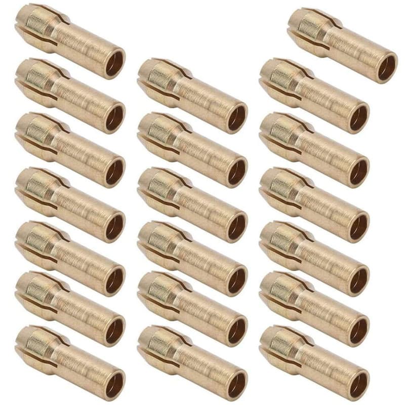 CTRICALVER 20 pcs En Laiton Perceuse Mandrin Précision 0.5-3.2mm En Laiton Pince De Serrage Mandrin Convient Outils Rotatifs Rec