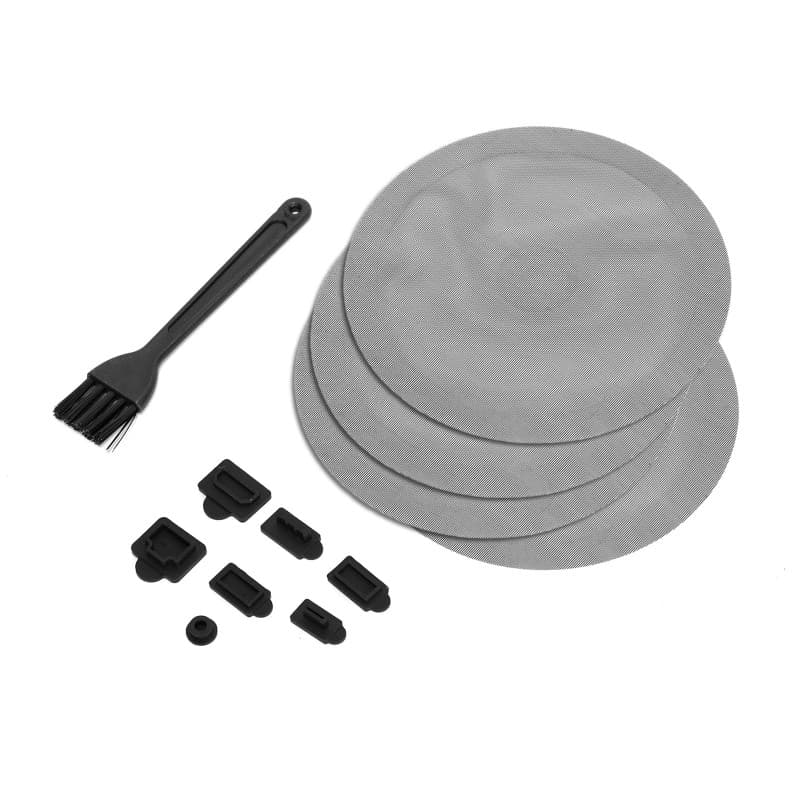Ruimou 1 kit de protection contre la poussière pour PS5 (4 filtres ronds en maille anti-poussière, 7 bouchons anti-poussière, 1