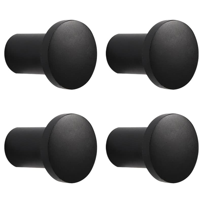 DAZZLUXE Lot de 4 crochets de porte-manteau, ronds, multifonctions, pour montage mural, noirs