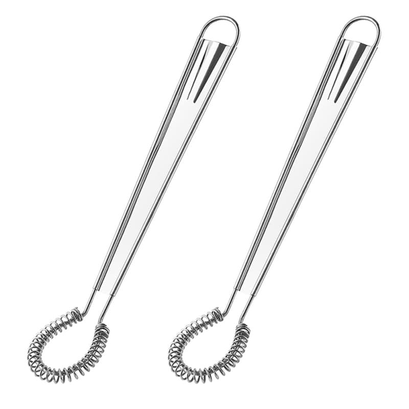 2 Pcs En Acier Inoxydable Fouet De Cuisine Manuel Batteur À Oeufs Mini Printemps Bobine Fouet À Oeufs Mélangeur Crémeux Fouet Mé