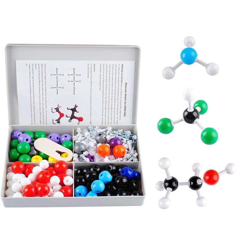 Poweka Modèle Moléculaire de Chimie Kit de Structure de Biochimie de Base, Kit de Molécules Organiques pour Enseignants Étudiant