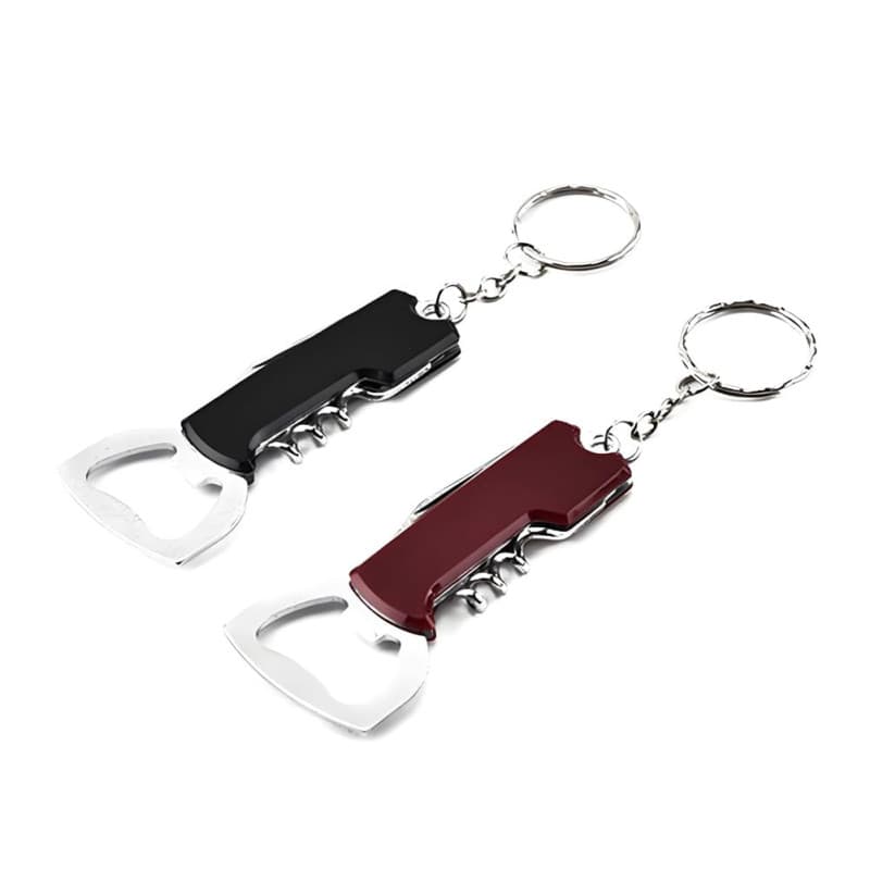 ARFUKA Lot de 2 décapsuleurs porte-clés multifonctions – Tire-bouchon et décapsuleur pour bière, vin, soda – Porte-clés compact