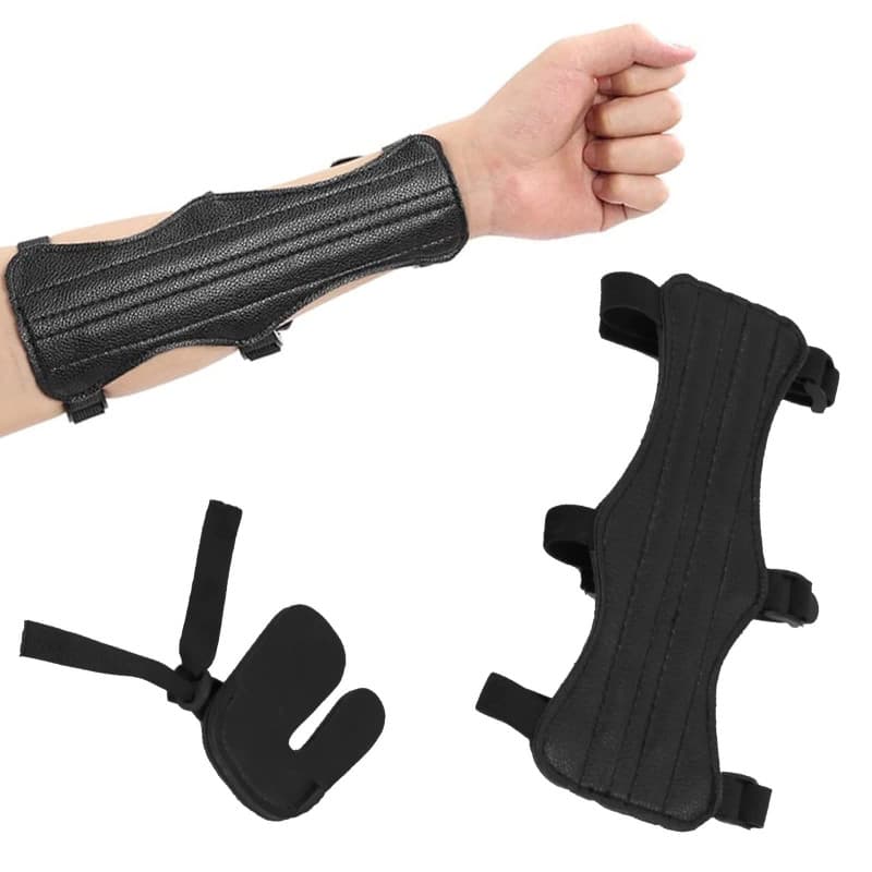 Kajkey® Protège-Bras de Tir à l'Arc Réglable Avec Protection des Doigts et Garde-Bras