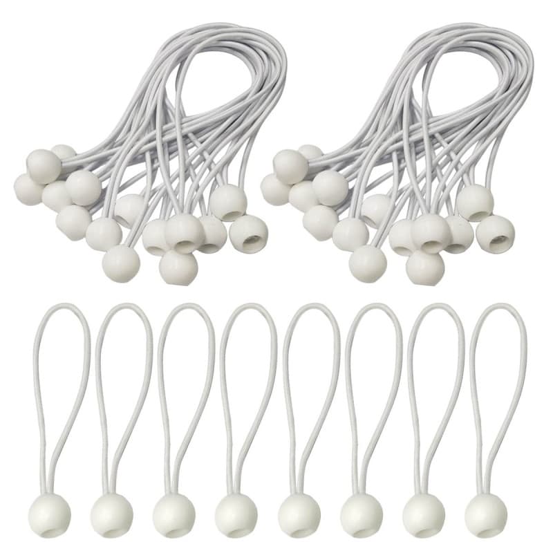 50 Pièces Tendeurs Elastique,Tendeur Elastique Boule,Tendeur Bache, Tendeur avec Boule,Sandow Elastique pour Bache,Tentes,Campin