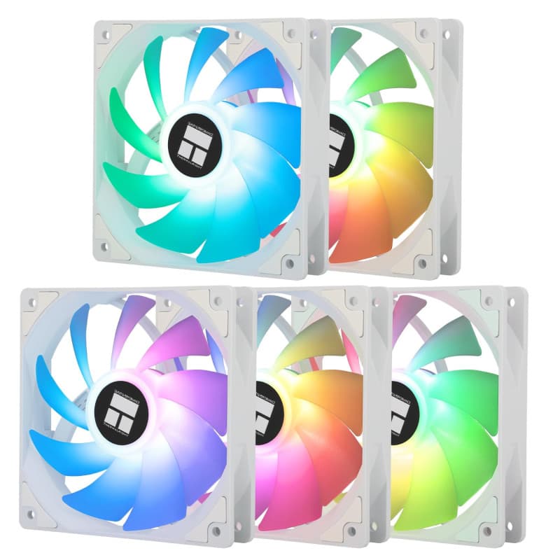 Thermalright TL-C12CW-S X5 Ventilateur de processeur Blanc 1550 tr/min Vitesse de rotation 120 mm Ventilateur de contrôle PWM po