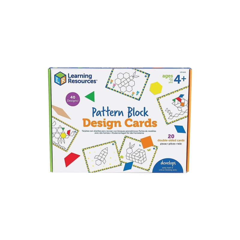 Learning Ressources Cartes de Motifs avec des Formes, Reconnaissance des Couleurs, Jouet STEM, à partir de 4 Ans