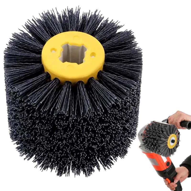 Brosses abrasives : grain 80 120 x 100 mm brosse en nylon, rouleau abrasif, brosse en nylon pour machine à satiner roue de tréfi