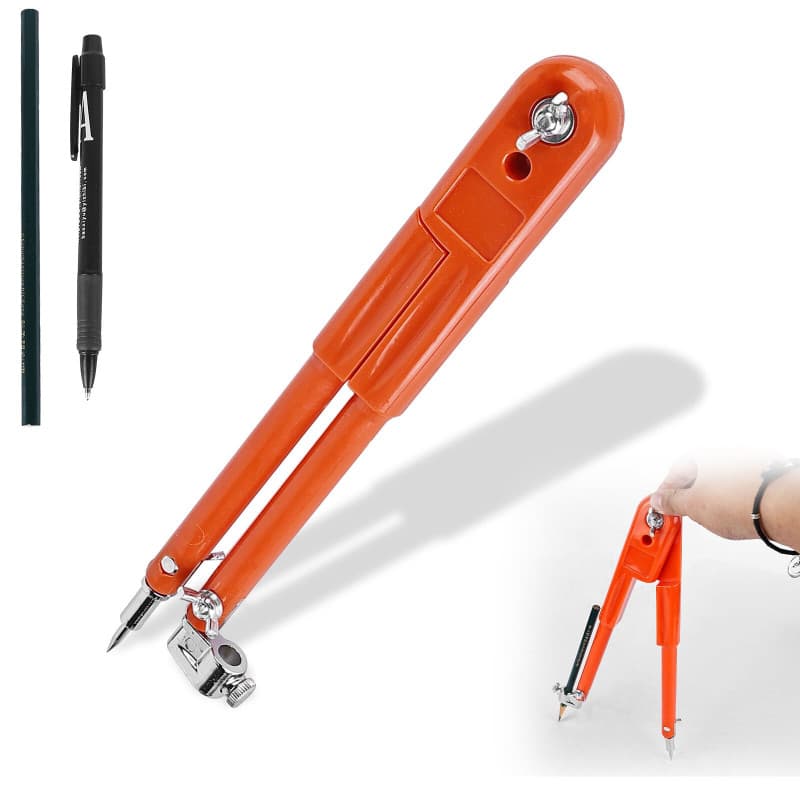 Carpenter - Crayon de précision - 25 cm - Pour le travail du bois - Boussole professionnelle - Outils de traçage de rayon réglab