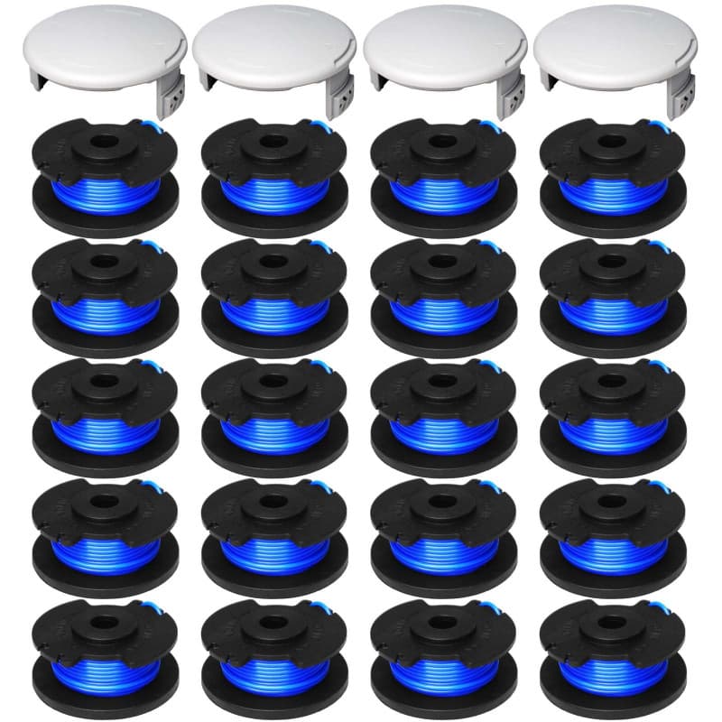 24 Bobines de Remplacement pour Ryobi One+, AC14RL3A Bobine de Désherbage et AC14HCA Capuchon de Bobine Compatible Avec Ryobi 18