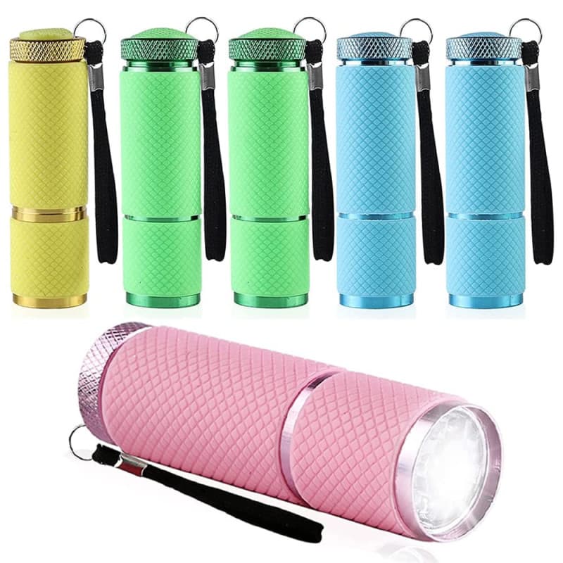 mizikuu 6 pcs Mini Lampe Torche Portable, Lampe de Poche Enfant Durable Usages Multiples Petite Lampe Poche étanche lanyard led