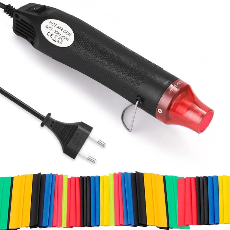mizikuu Mini Pistolet à Air Chaud, 200℃ Décapeur Thermique avec 328 Gaine Thermorétractable Heat Tool Mini Pistolet à air pour G