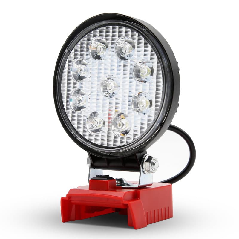 Lampe de travail LED sans fil 15-16 W, projecteur de chantier portable 2000 lm avec port USB alimenté par des batteries lithium-