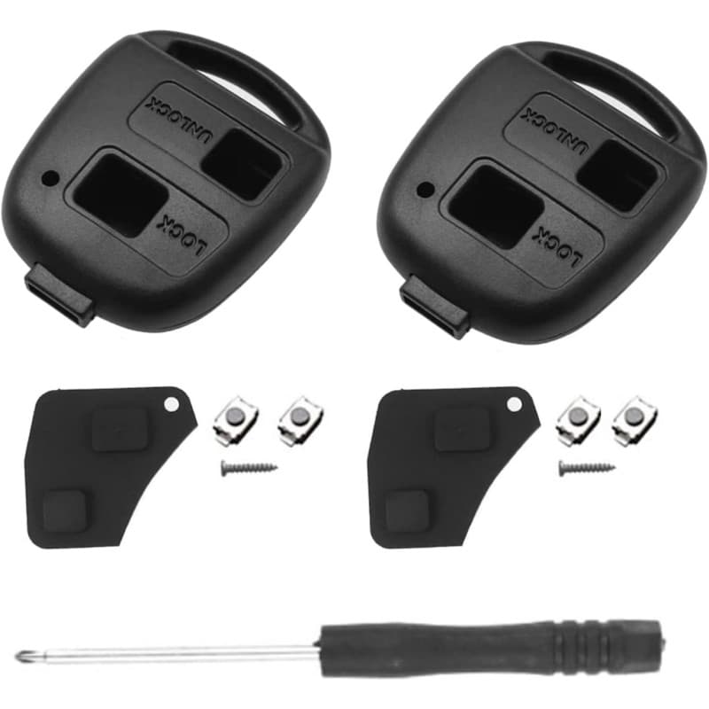 SLshiBo 2 Pièces Coque Télécommande Toyota 2 Boutons Boitier Clef Voiture Coque de Clé sans Lame Compatible avec Toyota Yaris Ra