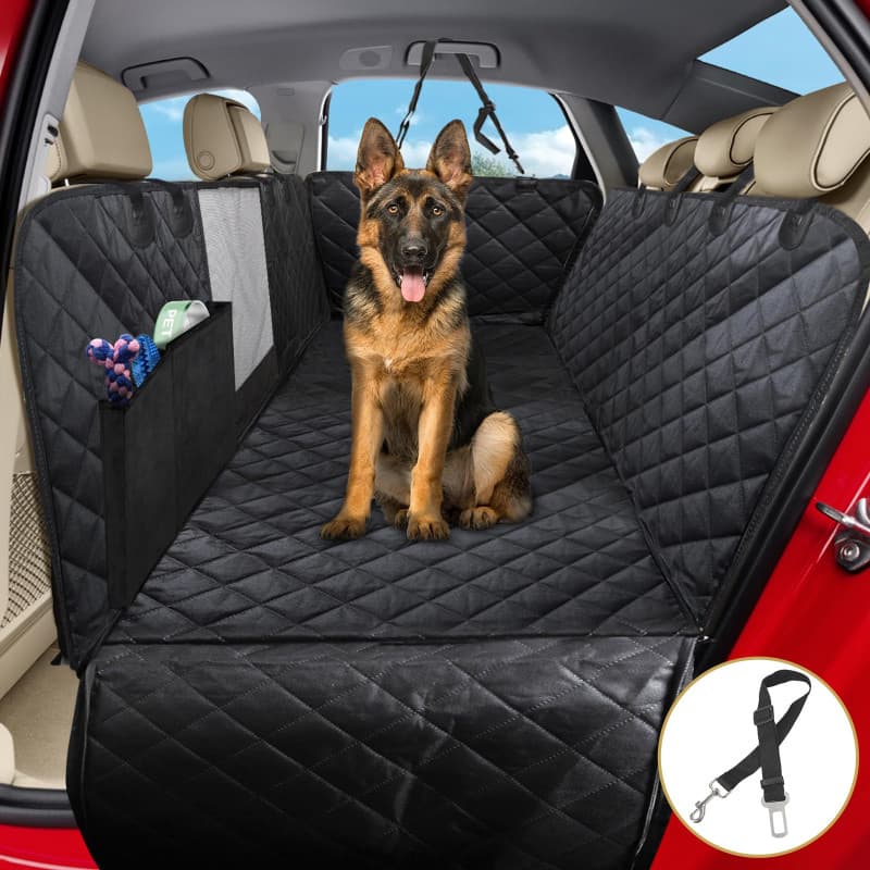 4 en 1 Housses de Siège d'auto pour Chien, Protection Chien Universelle avec Fenêtre de Visualisation, Imperméable Antidérapant