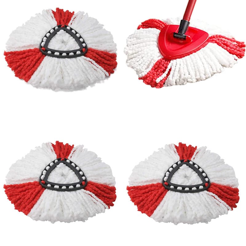 Lot de 4 têtes de balai à franges compatibles avec Vileda, O-Cedar, recharges faciles à nettoyer, tête de balai à poussière de r