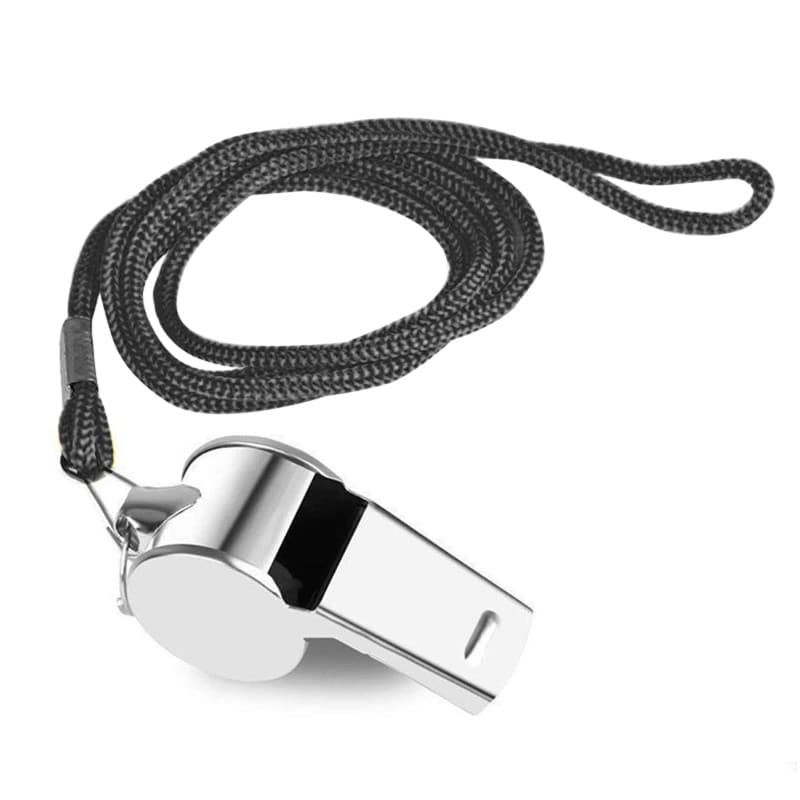 iJiZuo Sifflets, Metal Sifflet à Roulette, Sifflet Puissant et Net, Métal Sifflet avec Une Longe en Nylon Amovible pour Les Entr