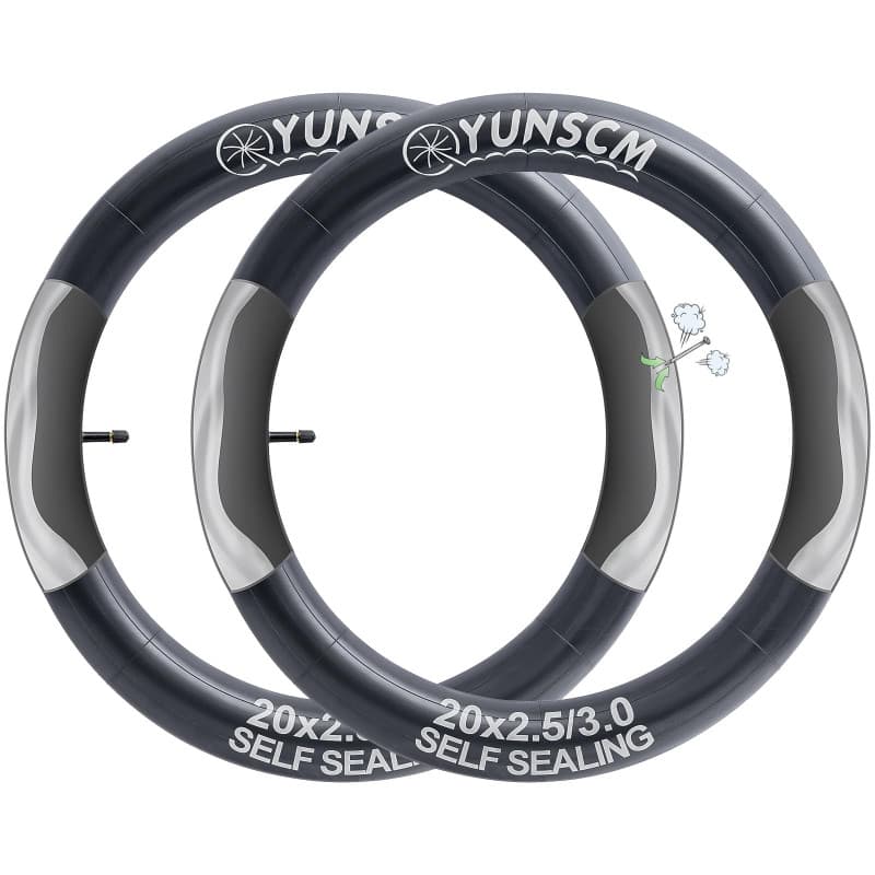 YunSCM 2PCS Anti-crevaison Chambres à air 20x2.5/3.0 AV32mm Valve Prévention et Réparation,Compatible 20 Pouces Chambre à air Vé