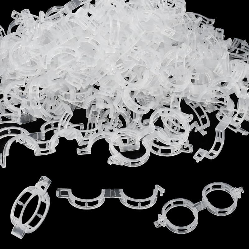 NAROSEBE 300 Pcs Clips de Support pour Plantes, Attache Plante Tuteur Φ 27mm, Clips de Fixation pour Tomates, Clips de Vigne en