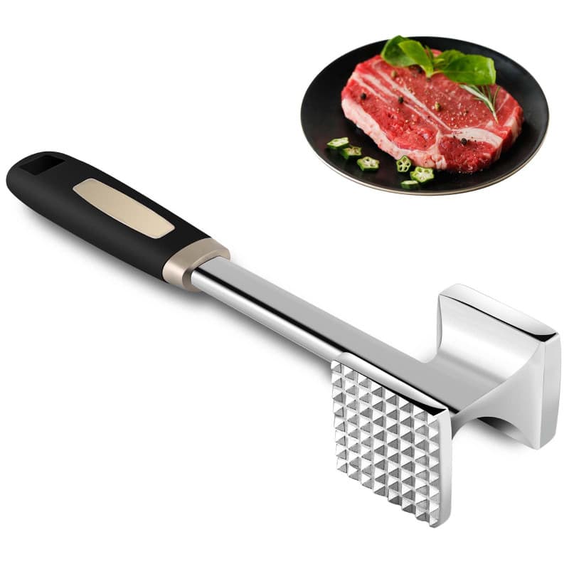 Gowkeey Attendrisseur de Viande, Marteau à Steak, Marteau à Double Face, Marteau à Viande, Marteau à attendrir avec Manche Antid