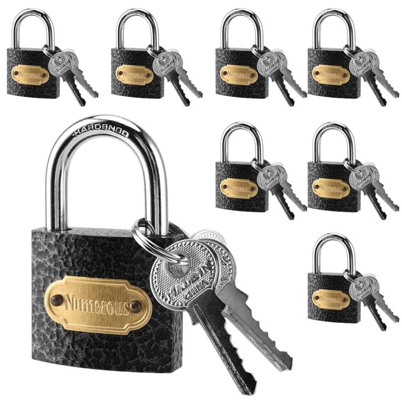 SEUNMUK Lot de 8 cadenas de 38 mm, noyau en cuivre robuste avec clé, petit cadenas d'extérieur haute sécurité pour boîte à outil