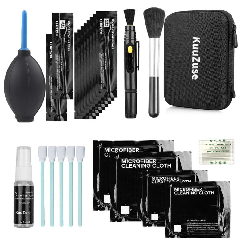 KuuZuse Kit de Nettoyage pour appareils Photo Reflex numériques avec tampons de Nettoyage APS-C, Chiffons en Microfibres, Stylo