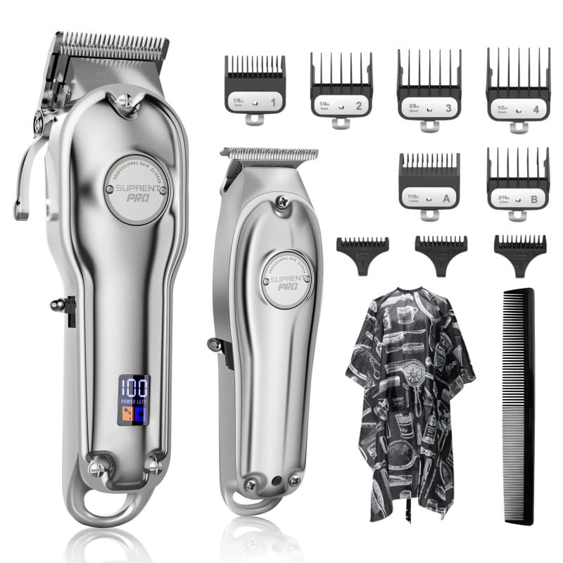 SUPRENT Tondeuse cheveux professionnelle-tondeuse barbe électrique, tondeuse à cheveux sans fil pour hommes/enfants/femmes, kit