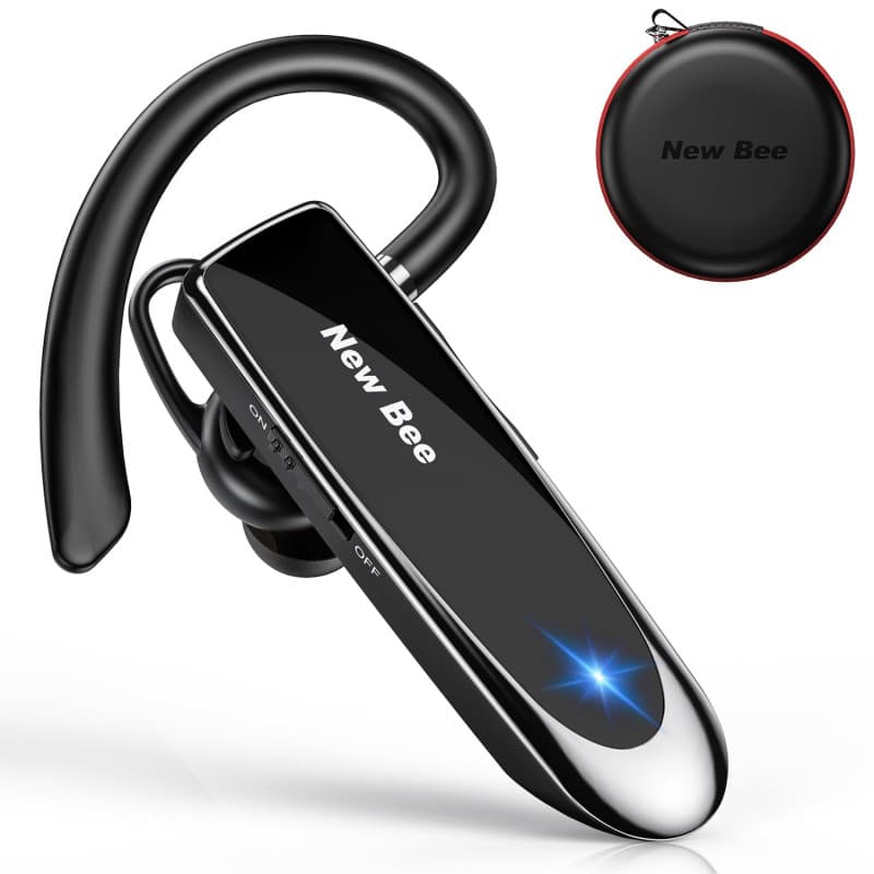 New Bee Oreillette Bluetooth V5.0 Main Libre avec Technologie de Capture de Voix Claire - Kit Invisible pour iPhone Samsung Huaw