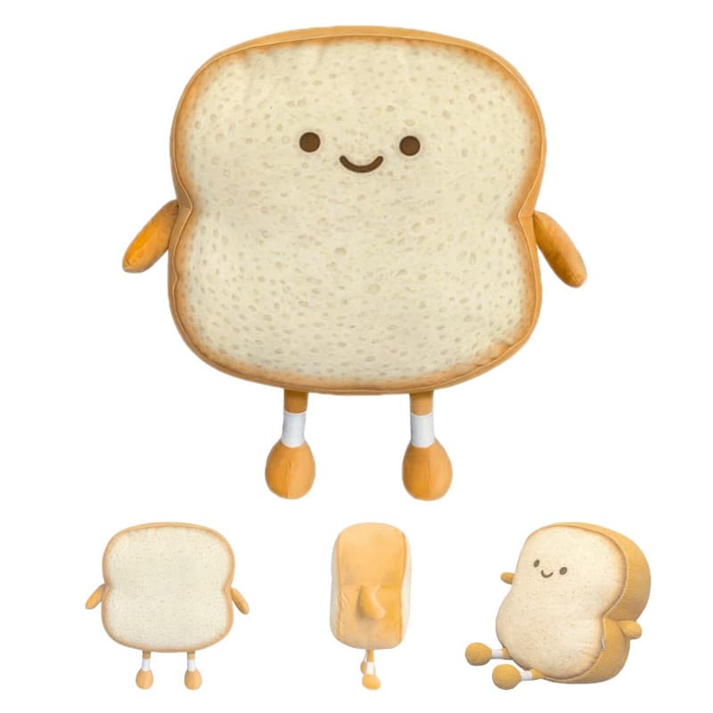 Auptiz Oreiller en Peluche pour Pain grillé, 3D Oreiller de jeté Jouet de Dessin animé,Oreiller en Peluche bourré pour canapé Ca