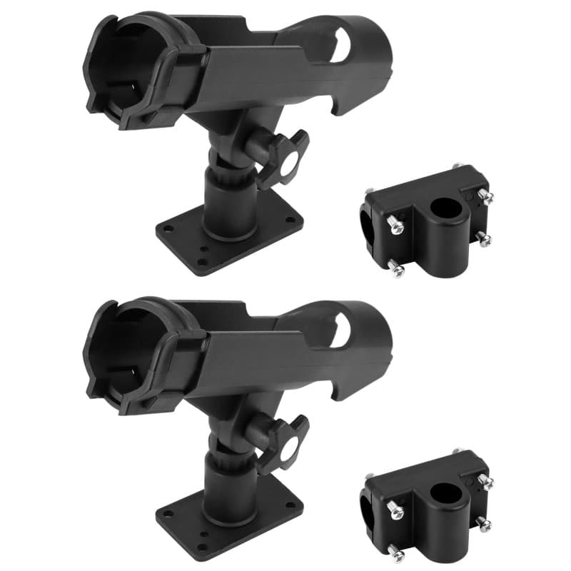 QWORK® 2 Pièces Support de Canne à Pêche - Réglable à 360 ° - Monter Horizontalement/sur des Murs/sur des Rails - pour Bateau Ka