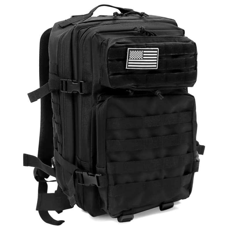 QWORK® Sac à Dos Tactique, Sac à Dos Militaire 45L, Sacs à Dos Sports et Plein Air Oxford 900D, Grand Sac à Dos Hydrofuge, pour
