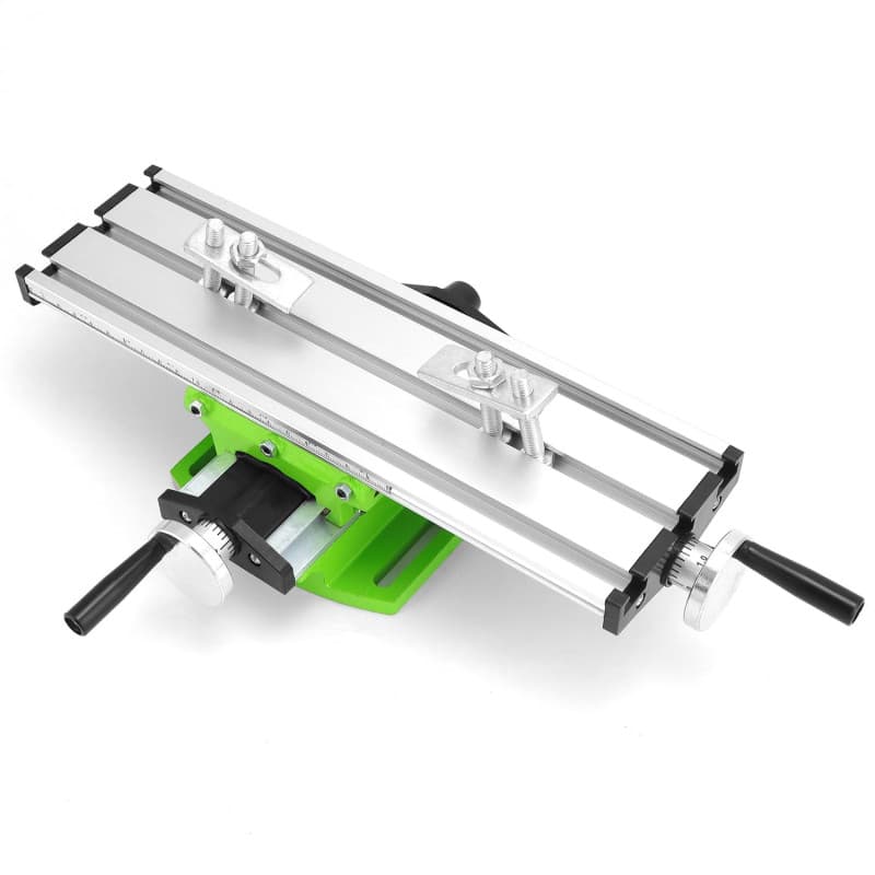 QWORK® Table de travail multifonction, table croix, table coulissante de perçage, pour support de perceuse d'établi, 310 * 90 *