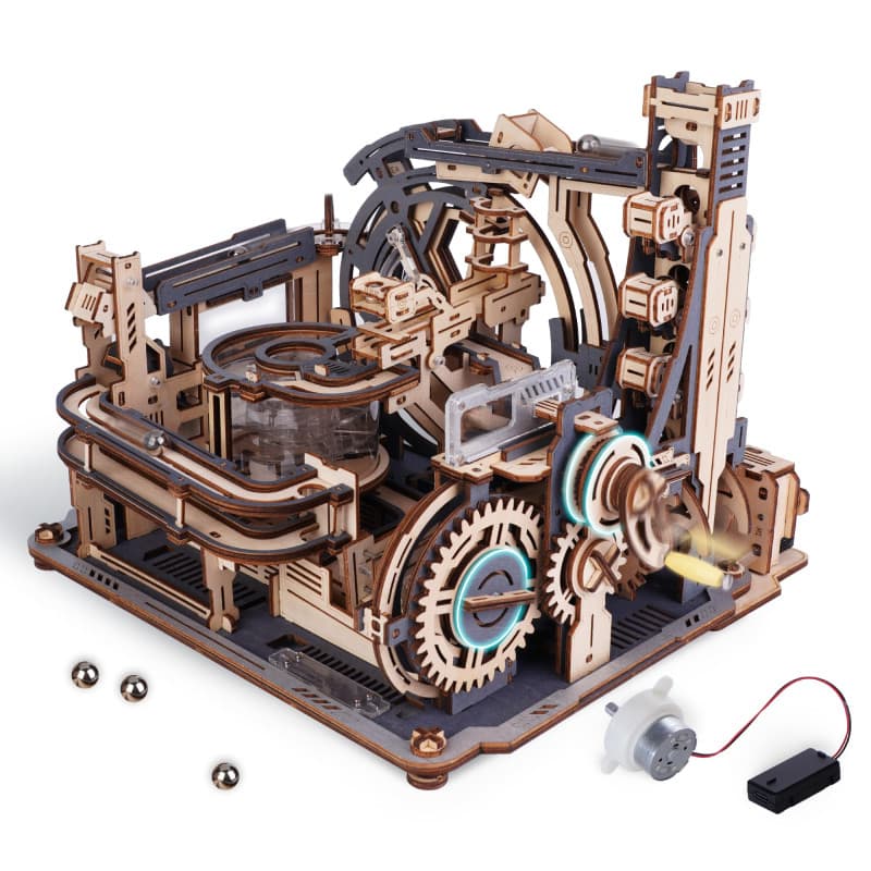 ROKR Circuits de Billes électrique Maquette en Bois a Construire Puzzle 3D Maquette Mécanique en Bois pour des Enfants, des Adol