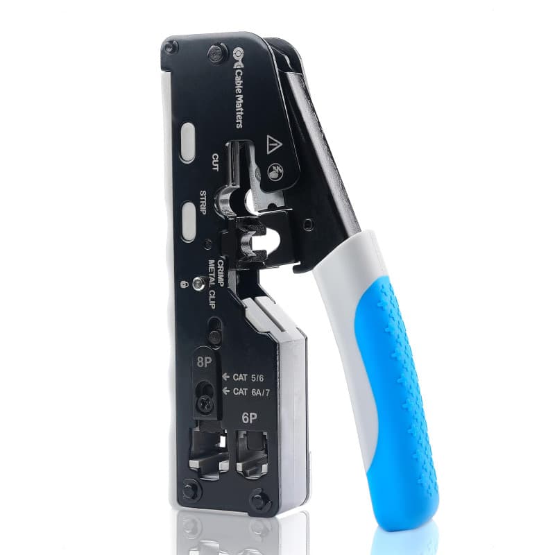 Cable Matters - Outil de sertissage Ethernet modulaire tout-en-un Cat 8 (Outil de sertissage Cat5 Cat6 Cat7 Cat8) pour connecteu