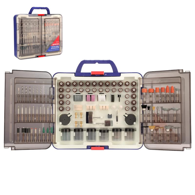 WORKPRO Coffret de 476 Accessoires d'Outils Rotatifs Universels, Kit d’Accessoires d'Outils Rotatifs Multifonctions pour Coupe,