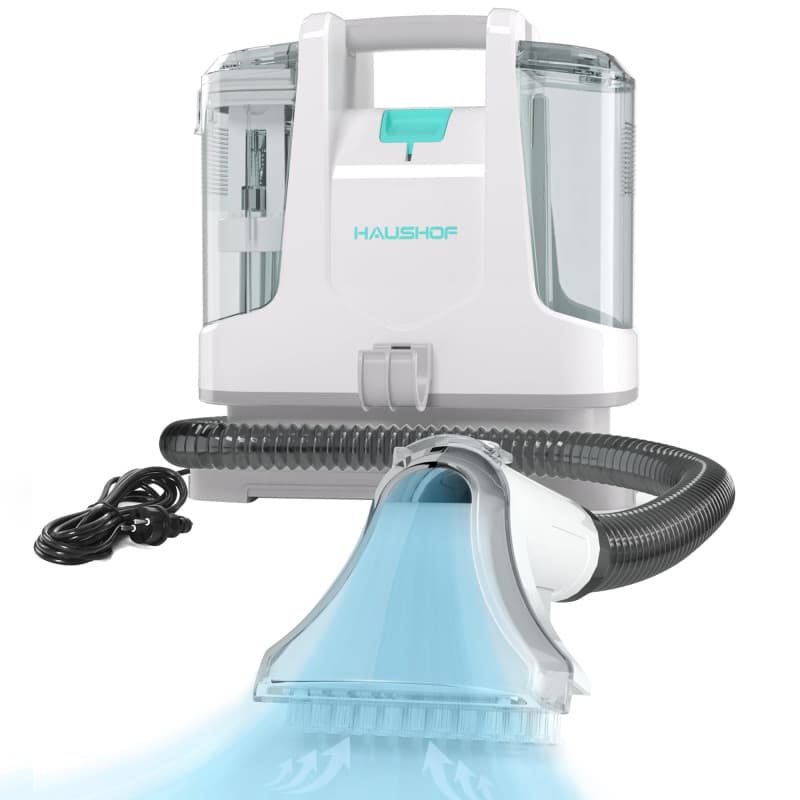 HAUSHOF StainZapper Shampouineuse, Nettoyeur de Tapis 400W, Nettoyeur Moquettes avec Double Réservoirs 1,1L+0,5L, Tuyau 1,2m, 85