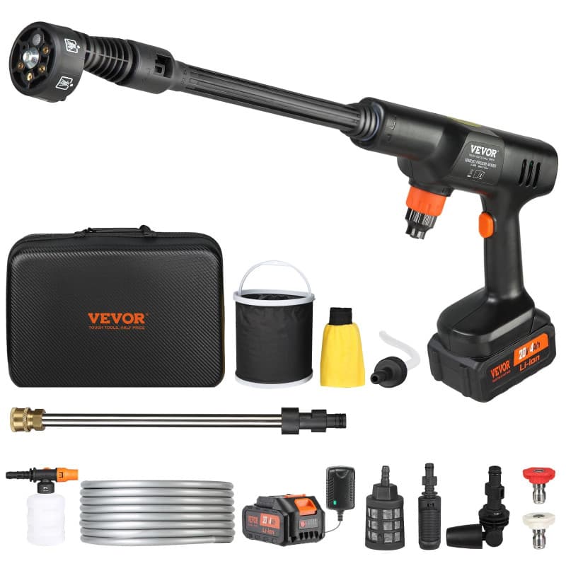 VEVOR Nettoyeur Haute Pression sur Batterie sans Fil 21 V Nettoyeur Haute Puissance Portable 652 PSI 50 bar Laveuse Électrique 3