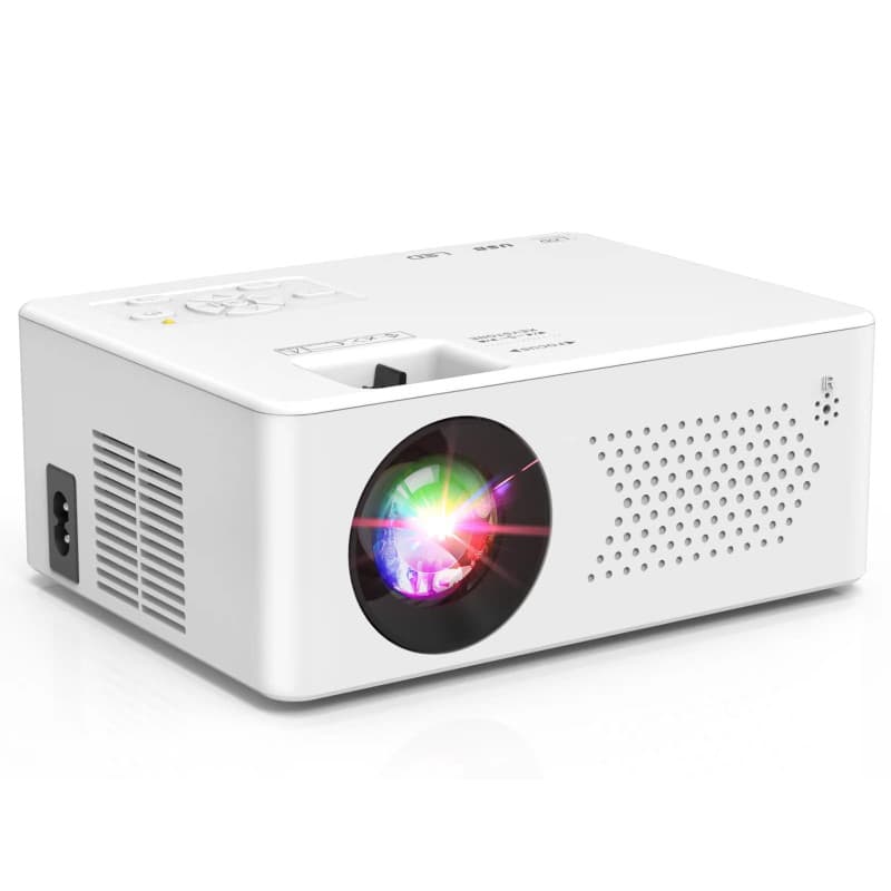 PURSHE Mini Projecteur, Vidéoprojecteur Bi-Canal Bluetooth et Zoom Électrique, Full HD 1080P Retroprojecteur Portable pour Home