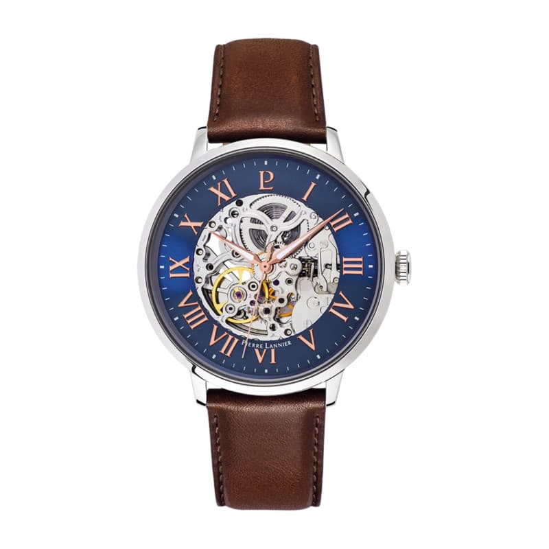Pierre Lannier Homme Analogique Automatique Montre avec Bracelet en Cuir 322B164