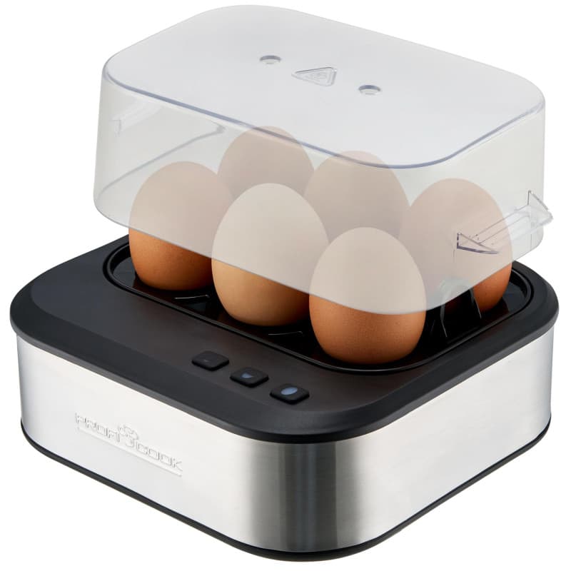 ProfiCook, Cuiseurs à oeufs avec signal vocal, Réglage électronique de la dureté à 3 niveaux, Plaque chauffante à revêtement ant