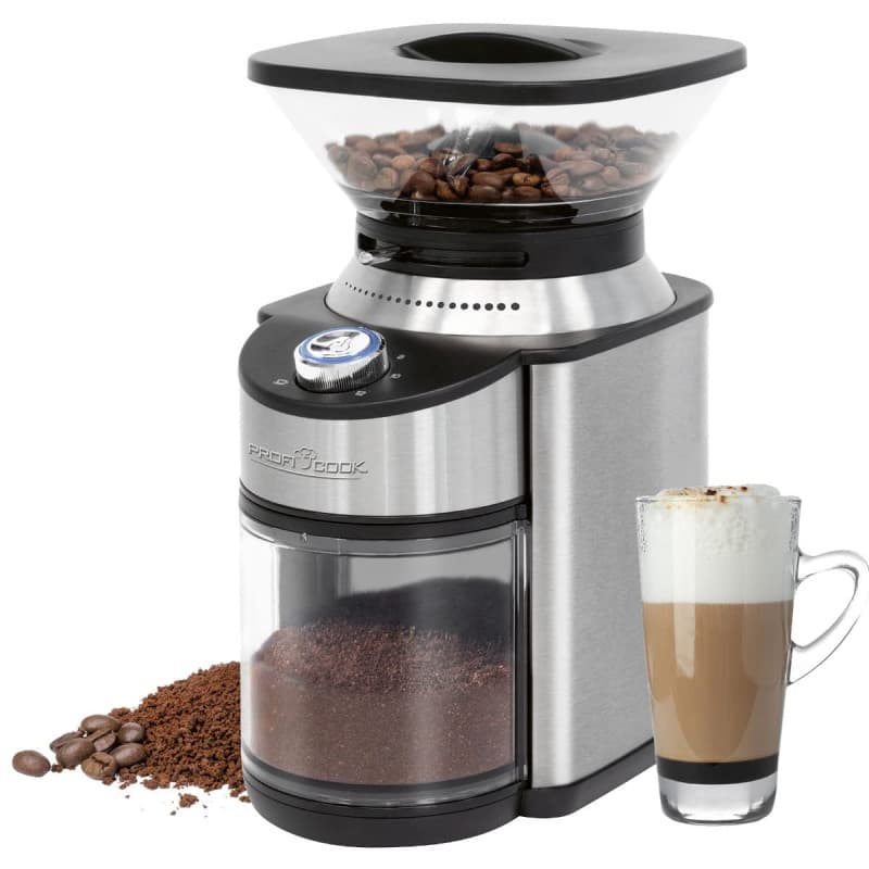 ProfiCook Moulin à café électrique PC-EKM 1205, mouture réglable (grossier à extra fin), pour par exemple Porte-filtre ou filtre