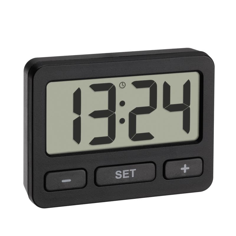 TFA Dostmann Horloge numérique Mini, 60.2035.01, Horloge de Table, Convient également pour la Voiture/Le Camping-Car, Horloge po