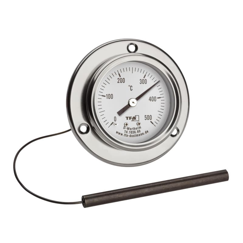 TFA Dostmann Thermomètre à pizza, 14.1036.60, acier inoxydable, pour four à pizza, four à pierre, four à bois, le gril/smoker, 5