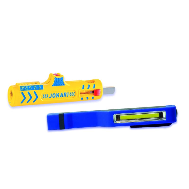 Jokari 490319 Secura No. 15 Kit d'artisans avec lampe de poche LED, robuste et polyvalent, pour câble rond